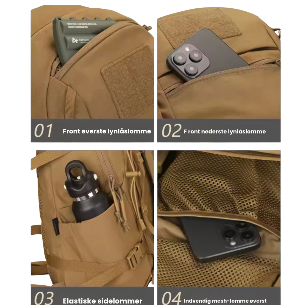 Trekker 25– Eventyr Rygsæk m. 500D Nylon, YKK lynlåse & Duraflex spænder