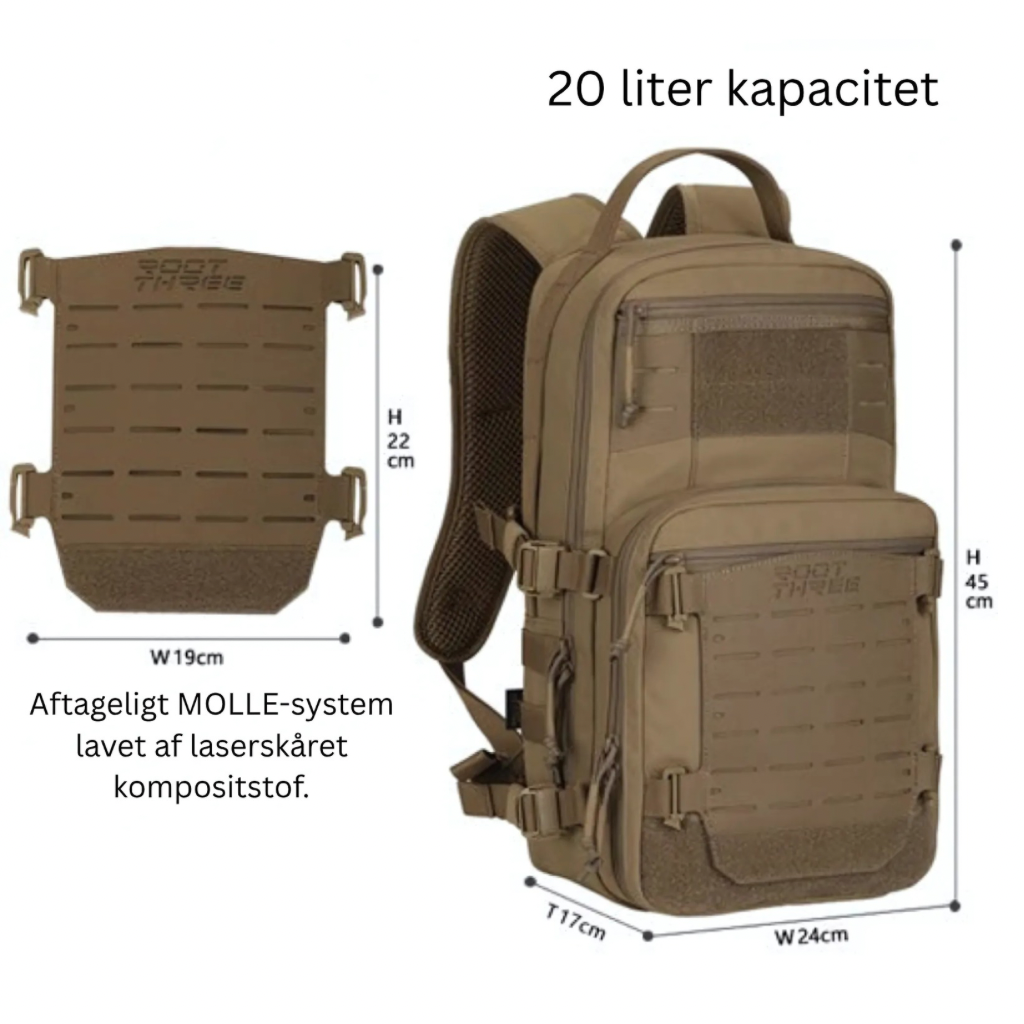 Trekker 20 - Kompakt Eventyr Rygsæk, i. 500D Nylon, YKK &  UTX Duraflex