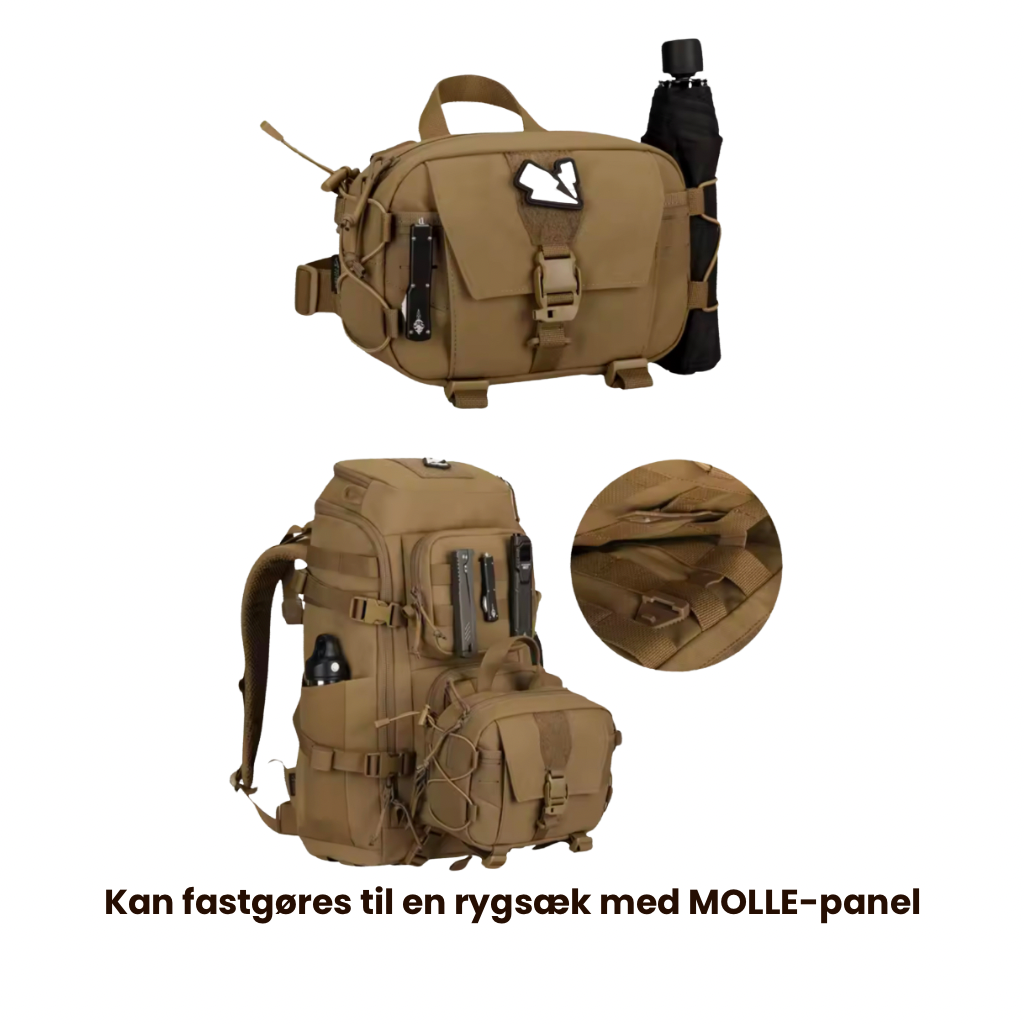 Dagpack Pro – Modulær Bælte/Sling Taske m. 500D Nylon, YKK lynlåse & Duraflex spænder