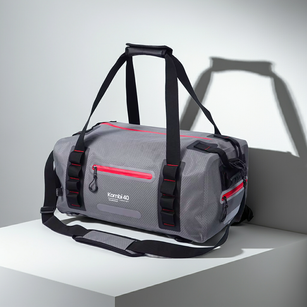 Kombi 40 - Vandtæt, Stor størrelse Duffeltaske PLUS Rygsæk 40L i. 420D Nylon-TPU