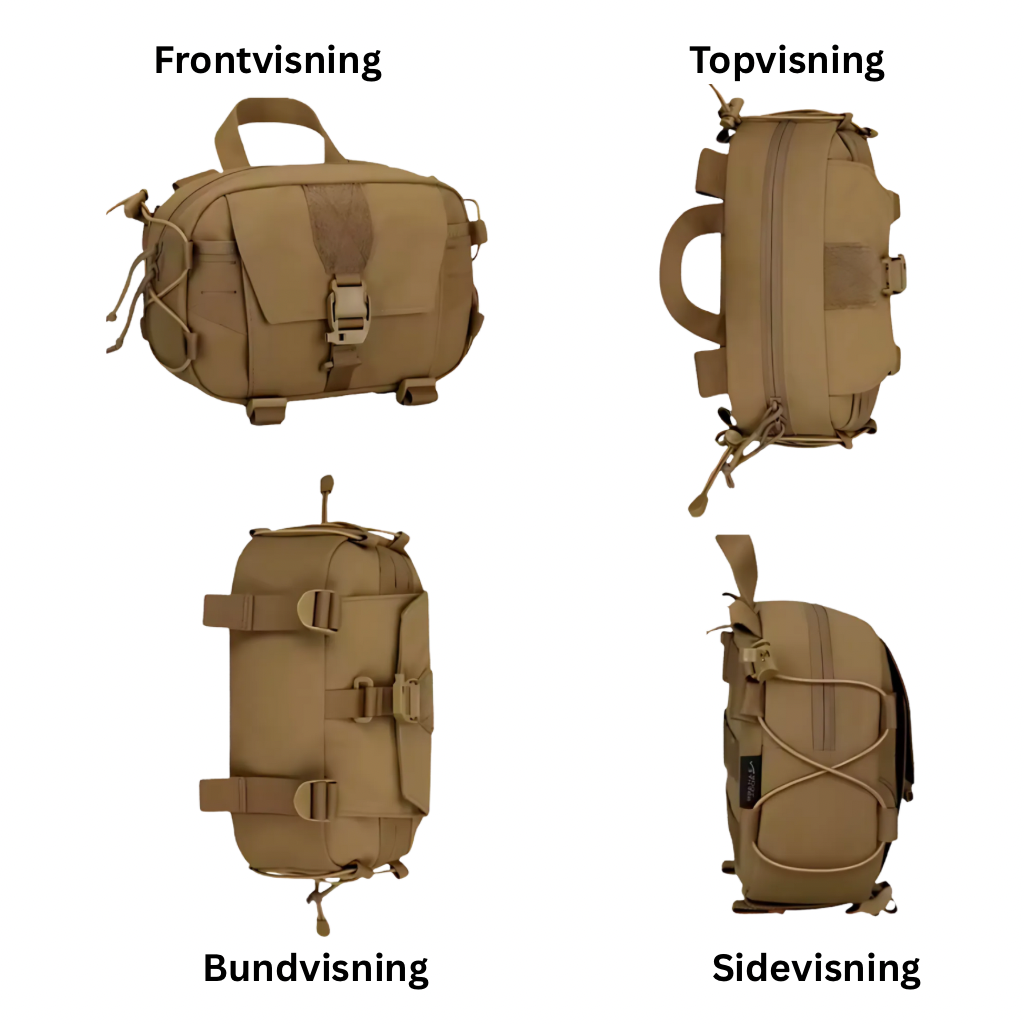 Dagpack Pro – Modulær Bælte/Sling Taske m. 500D Nylon, YKK lynlåse & Duraflex spænder