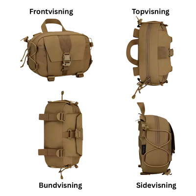 Dagpack Pro – Modulær Bælte/Sling Taske m. 500D Nylon, YKK lynlåse & Duraflex spænder