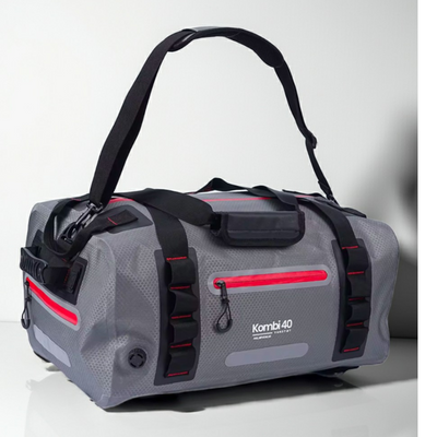 Kombi 40 - Vandtæt, Stor størrelse Duffeltaske PLUS Rygsæk 40L i. 420D Nylon-TPU