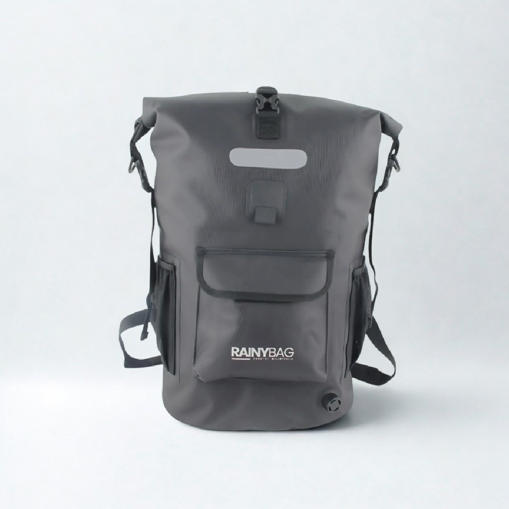 Hverdagsrygsæk 25-Matsort,Vandtæt rygsæk i Mellemstor størrelse, 25-30 L i 840D Nylon-TPU