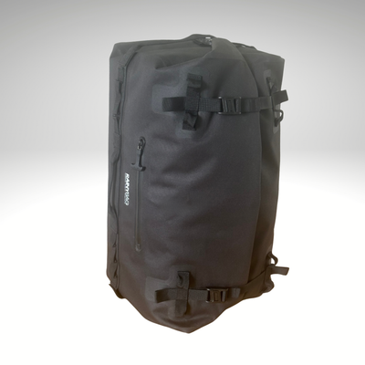 Vejrfast 60 liter vandtæt rolltop duffletaske/rygsæk med foran lufttæt lynlås med stark tilbehør
