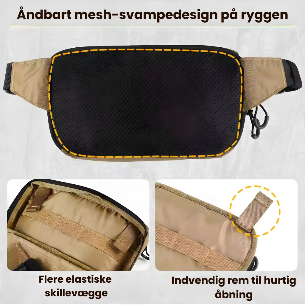 Urban 4- Bæltetaske 3,6L EDC Taske Brun i. 500D Nylon, YKK &  UTX Duraflex