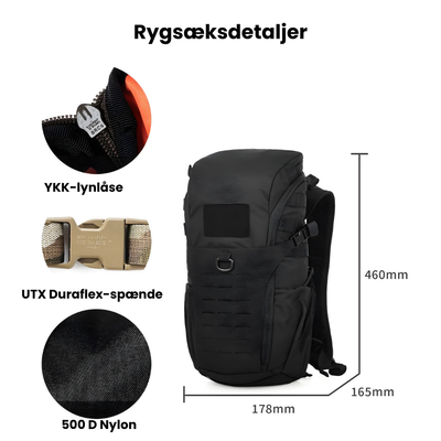 Trekker 15– Eventyr Rygsæk m. hydration system i. 500D Nylon, YKK  & UTX Duraflex