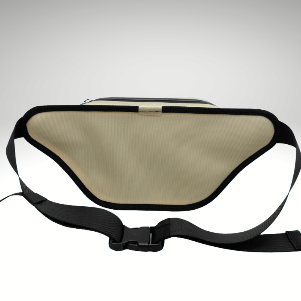 wb drylock vandtæt bælte taske 840 d tpu i sand farve bagside